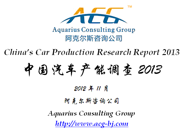 中国汽车产能调查2013-样本